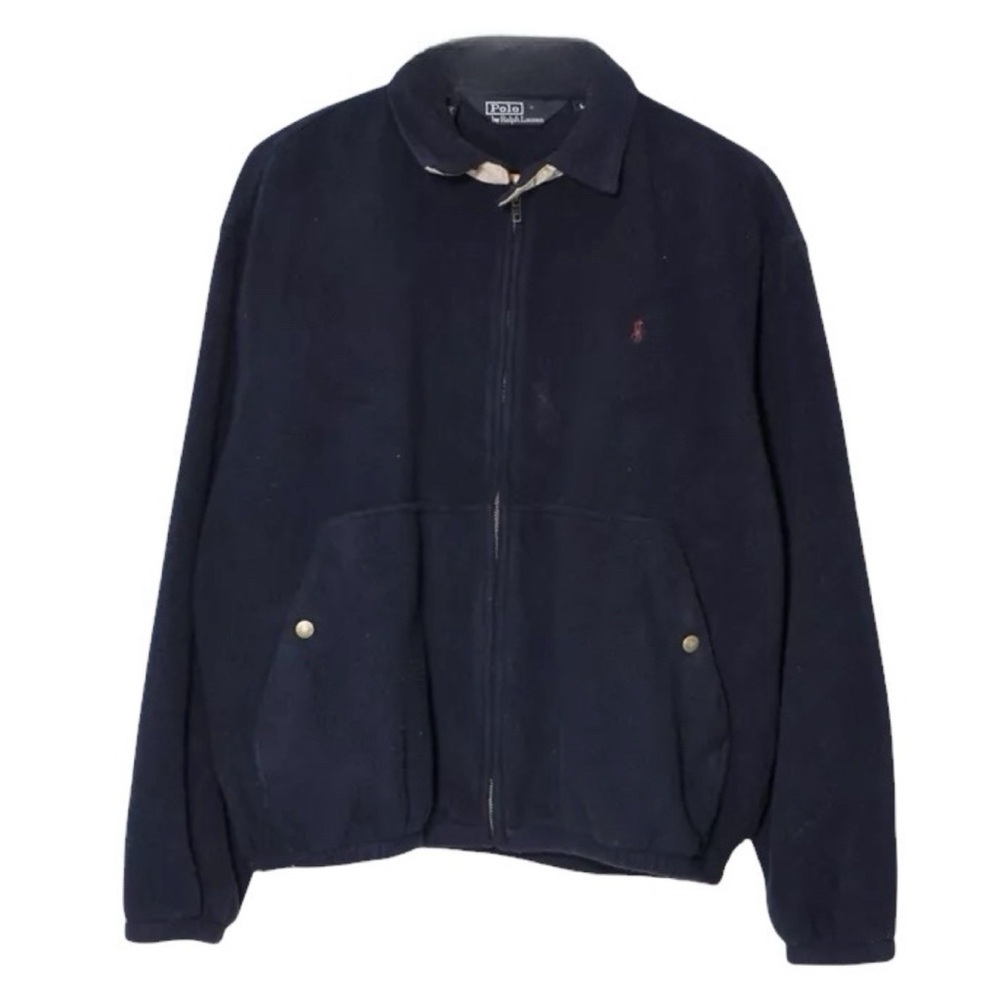 Vintage Polo by Ralph Lauren Navy Size XXL Polar Fleece Harrington Jacket